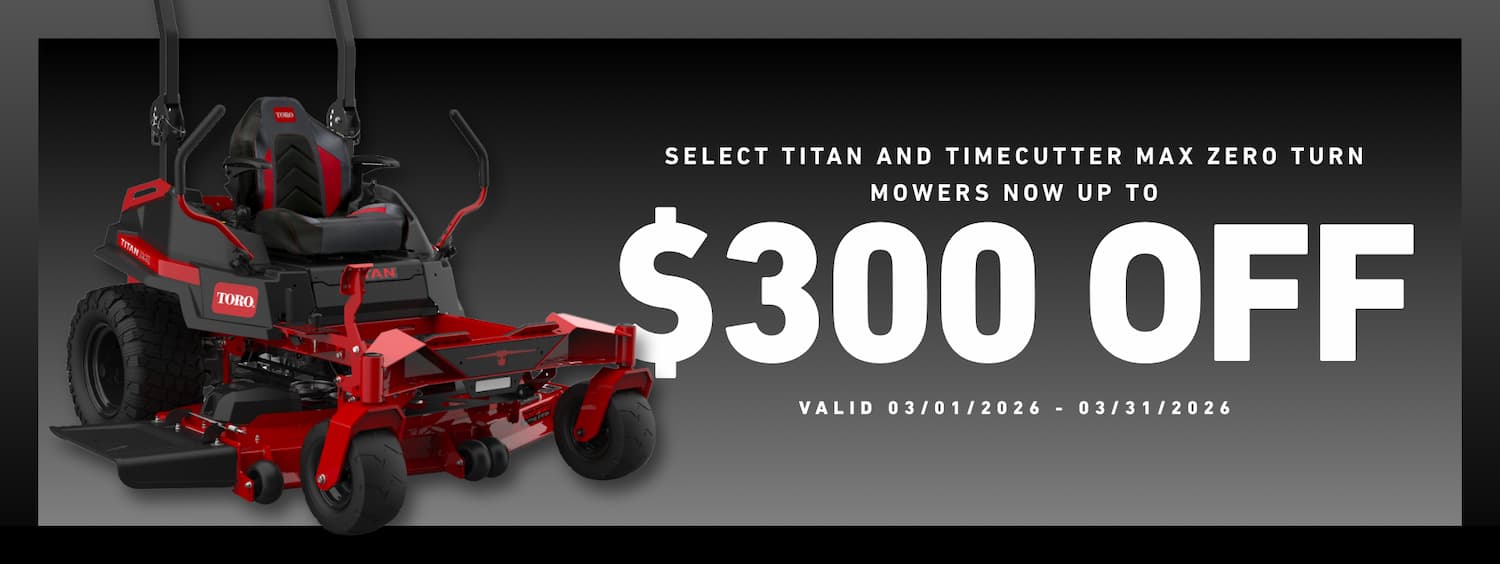 $300 off on select Toro residential products banner